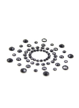 Paire de cache tétons adhésifs strass noir - NP-1030BLK